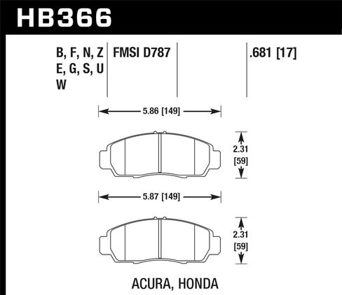 HB366Z.681 Performance Ceramic Street Brake Pads in Saudi Arabia
