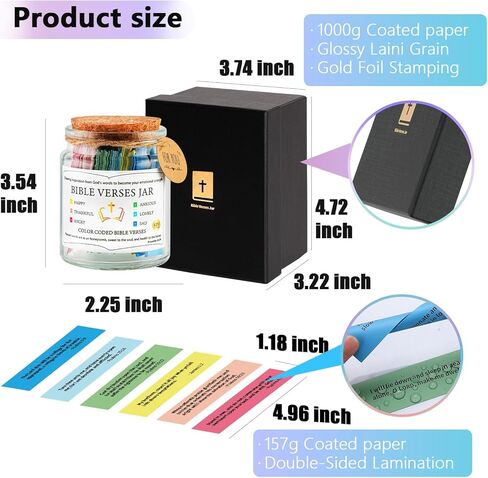 Bible Verse Jar (KJV) with 90 Bible Verses, Prayer Hope Jar, Christian Relious Prayer Gifts for Dad, Women, Men, Mom, Friend, Teacher Appreciation Graduation Birthday Gifts for Teen Girls Boys in Kuwait