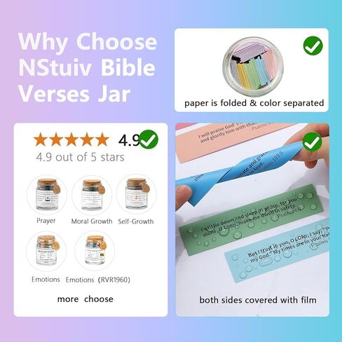 Bible Verse Jar (KJV) with 90 Bible Verses, Prayer Hope Jar, Christian Relious Prayer Gifts for Dad, Women, Men, Mom, Friend, Teacher Appreciation Graduation Birthday Gifts for Teen Girls Boys in Kuwait