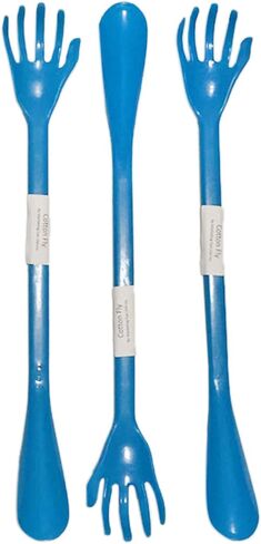 Back Scratcher with Shoe Horn Long Handle Each 19.5" Long Handled Shoe Horn with Hand Shaped Backscratcher is Perfect for Itchy Backs and Putting on Shoes While Standing (Blue and Green, 2 Pack) in Kuwait