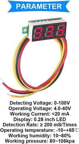 3 قطعة تيار مستمر 0-100 فولت الفولتميتر الرقمي الصغير 0.36 بوصة 3 لون أحمر أخضر أزرق LED عرض ثلاثة أسلاك جهاز قياس الجهد الكهربائي مع 9 قطعة مشبك التمساح in Saudi Arabia