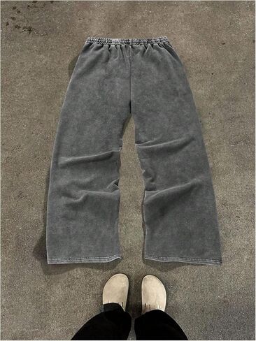 Men's Y2k Baggy Sweatpants Wide Leg Stripe Track Pants Drawstring Summer Autumn Pant with Pockets Streetwear in Kuwait