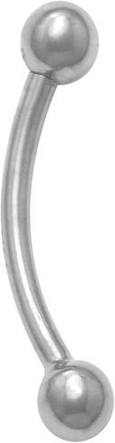 14k Real Solid Gold Plain Ball Curved Barbell Earring – 16guage Piercing Jewelry for Eyebrow, Lip, & Multiple Ear Piercings - Perfect for Minimalist Design - Sold as a Single in Saudi Arabia
