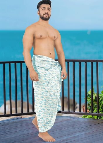 Happy Bay Men Men's Sarong Beach Pareo Aloha in Kuwait