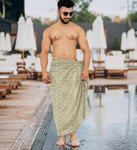 HAPPY BAY Men's Sarong Beach Pareo Aloha Wraps in Kuwait