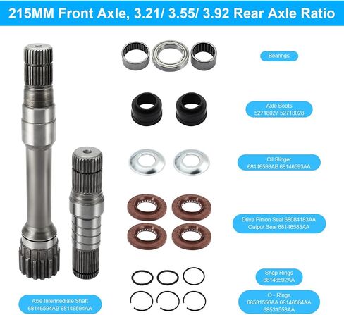 68146594AB Front Differential Axle Intermediate Shaft Kits For Dodge Ram 1500 2012-2021, Replaces # 68146594AA 68257420AF 68257421AF 68257422AF 722N695BKA | 19 PCS in Saudi Arabia