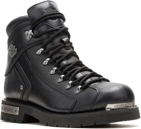Harley-Davidson Men's Electron Ride 6 in. أحذية الدراجات النارية الجلدية السوداء ، D96318 in Saudi Arabia