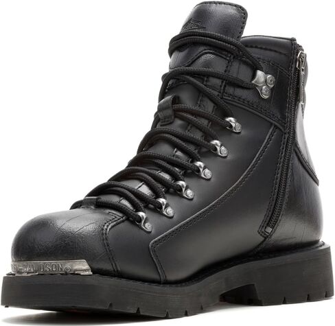 Harley-Davidson Men's Electron Ride 6 in. أحذية الدراجات النارية الجلدية السوداء ، D96318 in Saudi Arabia
