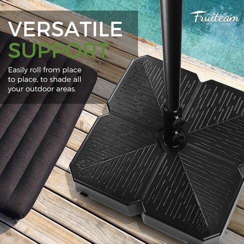 FRUITEAM 110lb Capacity Fillable Portable Umbrella Base with Wheels,Patio Umbrella Base Water & Sand Filled Umbrella Stand for Garden,Outdoor,Deck w/2 Locks,2Knobs in Saudi Arabia