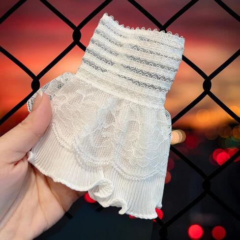 AUOCATTAIL False Sleeves Wrist Cuffs Floral Layered Lace Cuff Women Fake Hand Sleeves 1 Pair in Saudi Arabia