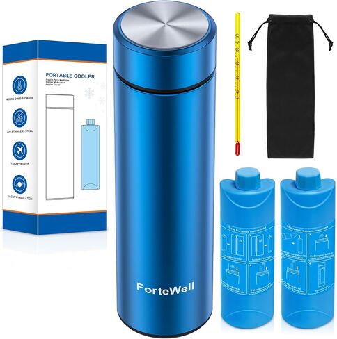 TSA Approved Insulin Travel Cooler – Compact Medication Travel Case for Diabetics – 60H Cooling for 2-6 Insulin Pens – Ideal Travel Cooler for EpiPens (White) in Kuwait