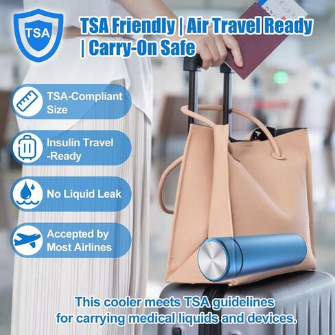 TSA Approved Insulin Travel Cooler – Compact Medication Travel Case for Diabetics – 60H Cooling for 2-6 Insulin Pens – Ideal Travel Cooler for EpiPens (White) in Kuwait
