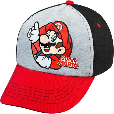 Nintendo Super Mario Boys Baseball Cap - Ages 4-12 Years - Many Styles and Colors - Adjustable - 100% Cotton (Classic Mario) in Saudi Arabia
