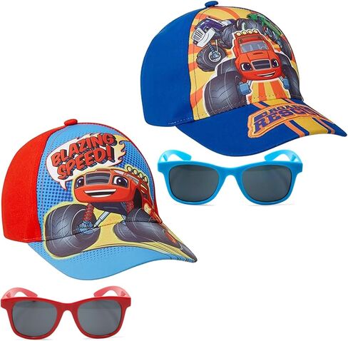 Nickelodeon Boys Blaze & The Monster Machines 2 Pack Cotton Baseball Cap (Ages 2-4) With Sunglasses in Saudi Arabia