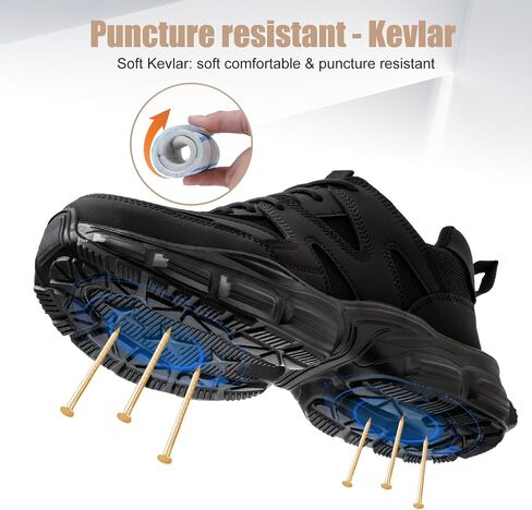 Steel Toe Shoes for Women Men Wide Non Slip Composite Work Sneakers Indestructible Comfortable Safety Tennis Shoes Lightweight Breathable Construction Sneakers Puncture Proof Ergonomic Design in Saudi Arabia
