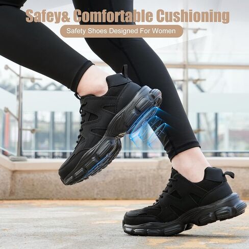 Steel Toe Shoes for Women Men Wide Non Slip Composite Work Sneakers Indestructible Comfortable Safety Tennis Shoes Lightweight Breathable Construction Sneakers Puncture Proof Ergonomic Design in Saudi Arabia