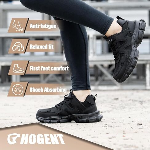 Steel Toe Shoes for Women Men Wide Non Slip Composite Work Sneakers Indestructible Comfortable Safety Tennis Shoes Lightweight Breathable Construction Sneakers Puncture Proof Ergonomic Design in Saudi Arabia