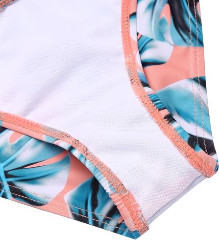 Arshiner Girls Swimsuit Two Pieces Bikini Set Ruffle Bathing Suits Flounced Tankini Swimwear Light Green - Flower for 14-15 Years in Saudi Arabia