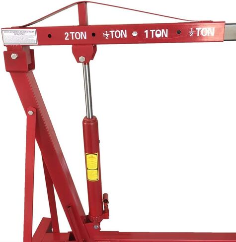 Engine Hoist 2 TON Folding Hydraulic Engine Motor Hoist with Load Leveler Lever, Cherry Picker Shop Cranes Lift Red Shop Crane 4000 lb (Engine Stand+Load Leveler) in Kuwait
