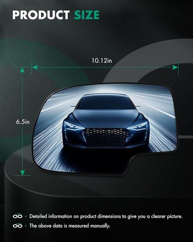 SCITOO Exterior Mirror Replacement Glass Lens Manual fit 1999-2006 for Chevy Silverado Suburban for GMC Sierra Yukon Driver Left Side Towing Mirror Replacement Glass in Kuwait