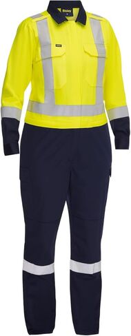 Bisley 314W6369H ANSI Type R Class 2 Women's Vented Coverall with Navy Bottom - Industrial Wash Durable in Kuwait