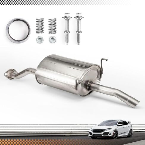 54882 Exhaust 409 Stainless Steel Exhaust Muffler Compatible for 2012-2015 Honda Civic Gasket and Spring Bolt Kit Included(VK-HC09) in Kuwait