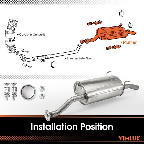 54882 Exhaust 409 Stainless Steel Exhaust Muffler Compatible for 2012-2015 Honda Civic Gasket and Spring Bolt Kit Included(VK-HC09) in Kuwait