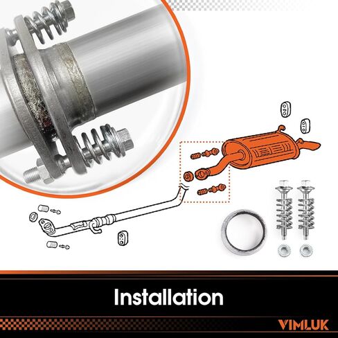 54882 Exhaust 409 Stainless Steel Exhaust Muffler Compatible for 2012-2015 Honda Civic Gasket and Spring Bolt Kit Included(VK-HC09) in Kuwait