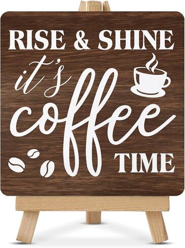 Coffee Sign Cafecito y Chisme Wood Sign with Easel Coffee Lover Gifts Wood Plaque Home Kitchen Coffee Station Table Decor in Saudi Arabia