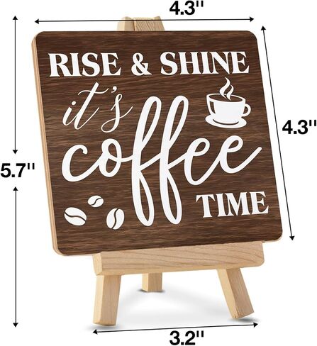 Coffee Sign Cafecito y Chisme Wood Sign with Easel Coffee Lover Gifts Wood Plaque Home Kitchen Coffee Station Table Decor in Saudi Arabia