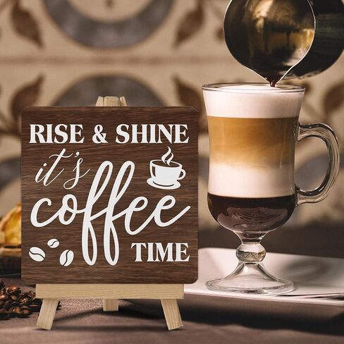 Coffee Sign Cafecito y Chisme Wood Sign with Easel Coffee Lover Gifts Wood Plaque Home Kitchen Coffee Station Table Decor in Saudi Arabia