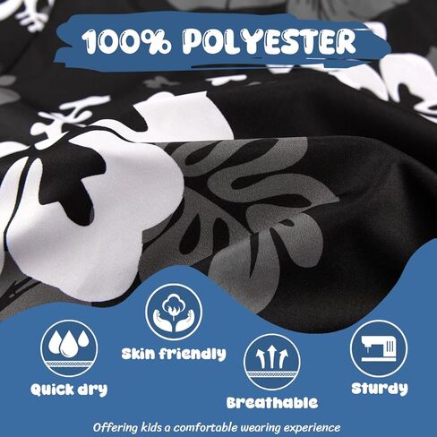 APTRO Boy's Hawaiian Shirt Tropical Beach Casual Summer Shirt #Ks27-floral Black 10-11Years in Kuwait