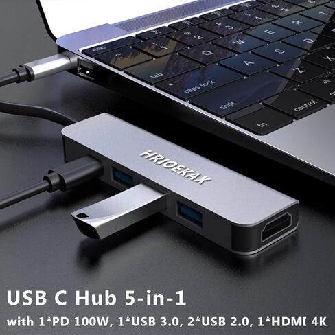 USB C Multiport Hub, USB C Hub 6-in-1 with 4K HDMI, 100W Power Delivery, USB 3.0 USB 2.0, SD and TF Card Reader, Compatible with MacBook Pro/Air, iPad Pro, iMac, iPhone 16 15 Pro Max, etc in Saudi Arabia