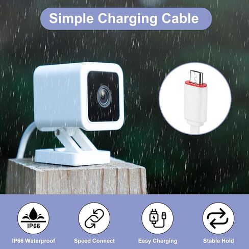 2 Pack 25FT Power Extension Cable Compatible with WYZE Cam Pan v3 Camera, 90 Degree 2-Pack in Saudi Arabia