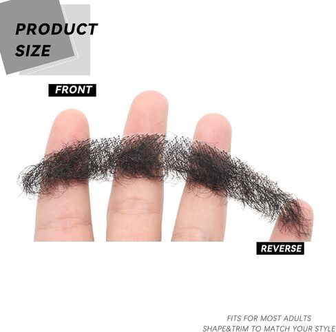 Svolna Human Hair Fake Beard and Mustache, Handmade Lace Realistic Facial Hair, Costume and Halloween Accessory (Brown on fake beard) in Saudi Arabia