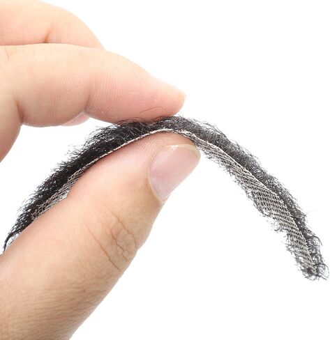 Svolna Human Hair Fake Beard and Mustache, Handmade Lace Realistic Facial Hair, Costume and Halloween Accessory (Brown on fake beard) in Saudi Arabia