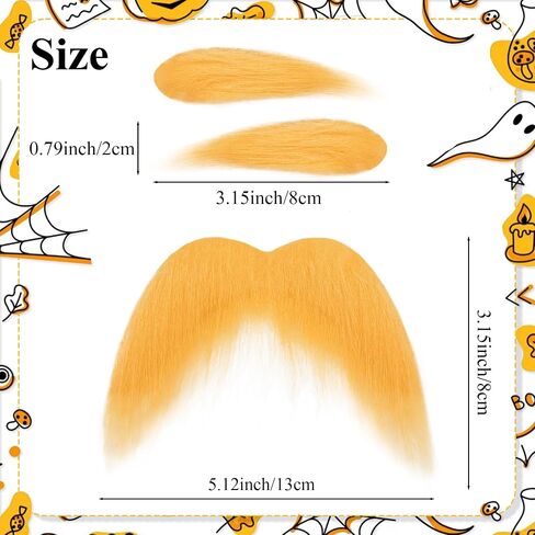 Ammiko Yellow Mustache and Eyebrows Fake Beard Halloween Costume Cosplay Accessories Funny Party Favor Women Men in Saudi Arabia