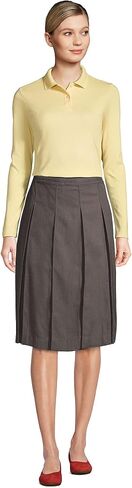 Lands' End School Uniform Women's Solid Box Pleat Skirt Below The Knee in Saudi Arabia