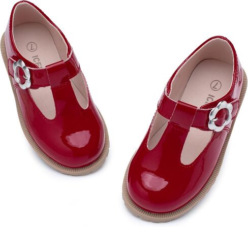 ICEBIRDS Girls School Uniform Shoes Mary Jane Flats,Low Heel Princess Hook and Loop Dress Shoes for School Party Wedding(Toddler/Little/Big Kid) in Kuwait
