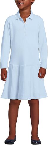 Lands' End Girls Long Sleeve Mesh Pleated Polo Dress in Saudi Arabia