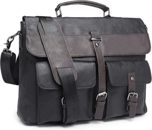Leather Messenger Bag for Men,Vintage Mens Laptop Bag Water Resistant Business Travel Briefcase Satchel Work Computer Bag Brown in Kuwait