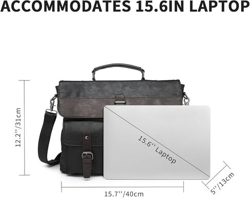 Leather Messenger Bag for Men,Vintage Mens Laptop Bag Water Resistant Business Travel Briefcase Satchel Work Computer Bag Brown in Kuwait