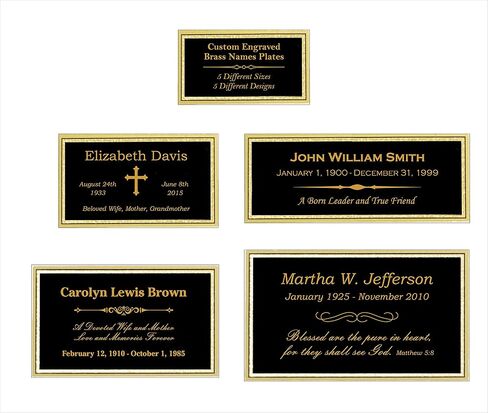 Etch Workz Custom Engraved Name Plate - 3H X 5W inches Brass Personalized Plaque for Wood Urn, Memorial Frame, Office Door, Trophy Base Label, Desk | Customizable Name Tags in Saudi Arabia