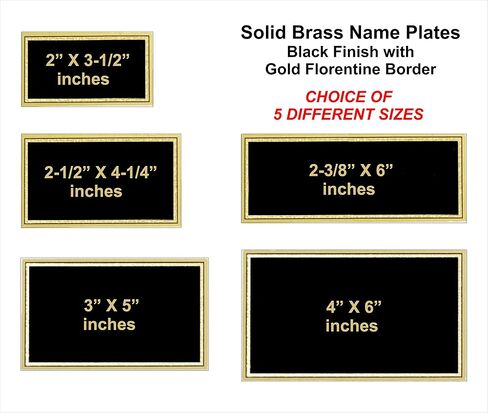 Etch Workz Custom Engraved Name Plate - 3H X 5W inches Brass Personalized Plaque for Wood Urn, Memorial Frame, Office Door, Trophy Base Label, Desk | Customizable Name Tags in Saudi Arabia