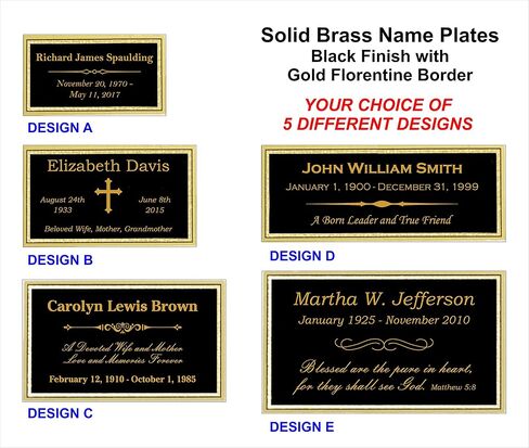 Etch Workz Custom Engraved Name Plate - 3H X 5W inches Brass Personalized Plaque for Wood Urn, Memorial Frame, Office Door, Trophy Base Label, Desk | Customizable Name Tags in Saudi Arabia