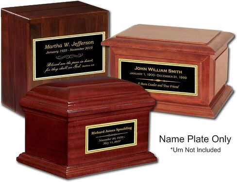 Etch Workz Custom Engraved Name Plate - 3H X 5W inches Brass Personalized Plaque for Wood Urn, Memorial Frame, Office Door, Trophy Base Label, Desk | Customizable Name Tags in Saudi Arabia