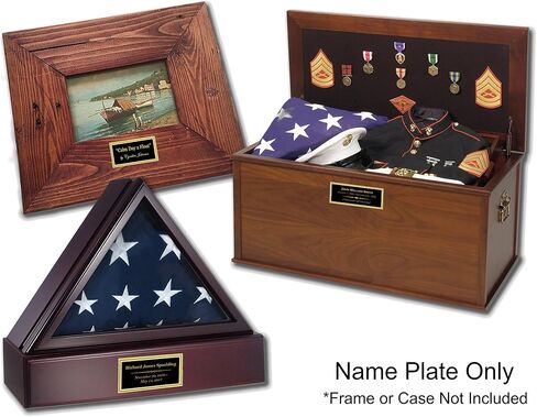 Etch Workz Custom Engraved Name Plate - 3H X 5W inches Brass Personalized Plaque for Wood Urn, Memorial Frame, Office Door, Trophy Base Label, Desk | Customizable Name Tags in Saudi Arabia