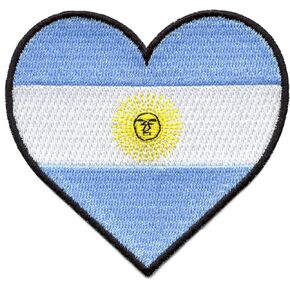 Argentina Heart Flag Patch Hispanic Country Culture Embroidered Iron on in Saudi Arabia