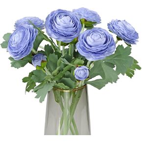 Artificial Ranunculus Flowers with Real Touch Stem, Silk Ranunculus Flowers (Champagne, 10pcs) in Kuwait