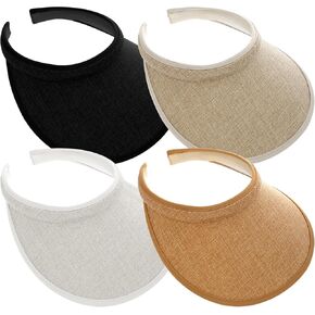 4pcs تنزلق على قبعات Sun Visor للنساء حماية الأشعة فوق البنفسجية ، مقطع على أقنعة الغولف العريضة للرياضة الصيفية النشاط في الهواء الطلق متعددة in Saudi Arabia